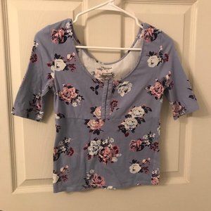 Floral Scoop Neck Tee